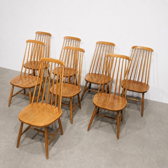 Image 1 of Set van 4 vintage Scandinavische houten stoelen