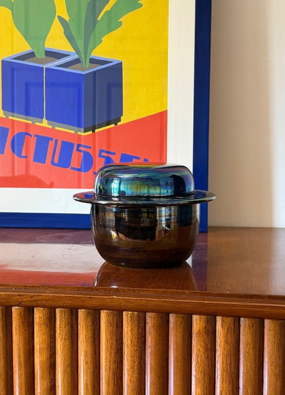 Image 1 of Mid-century modern iridescent ceramic, Paoli Italy 1970s