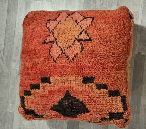 Image 1 of Vintage Moroccan Pouf, Berber Seat Cushion