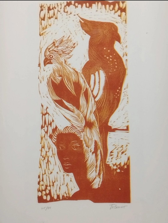 Baudelaire, La sainte jeunesse: Complete folder with linoleum by Carla Tolomeo ex. 75/75, 63x45 cm (photo 13 of 15)