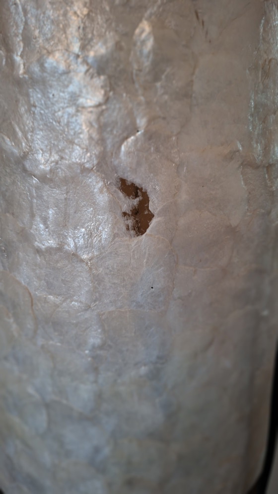 Image 1 of Lampadaire Ellipse vintage avec motif en nacre