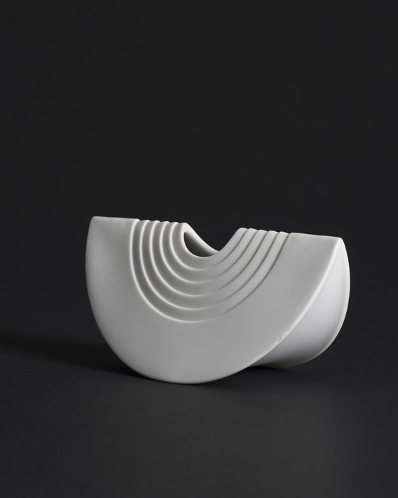 Image 1 of Rosenthal Studio Line Bisque Porzellan Vase Duo Ambrosio Pozzi TOTEM Minimalist
