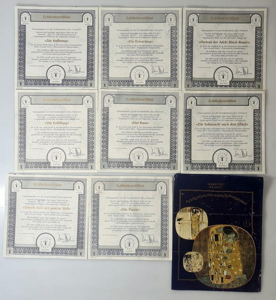 Image 1 of 8 platos coleccionables de porcelana de Gustav Klimt de Lilien Austria con certificados