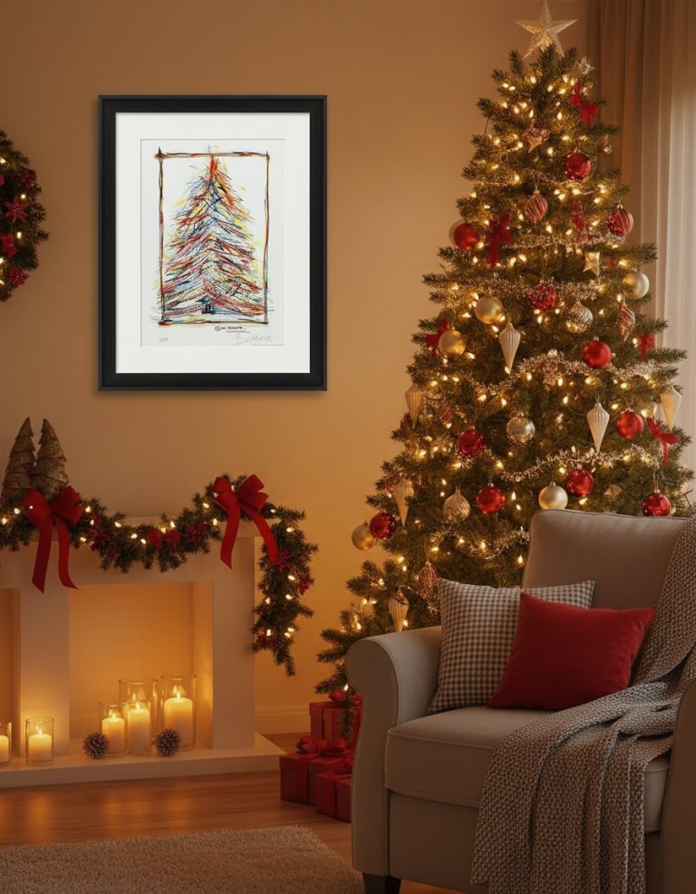 Schlote, Wilhelm - Colored pencil Christmas tree - 3D construction