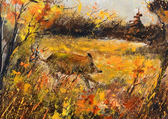 Running Wild Boar – Paintings & Drawings, Canvas (photo 3 of 5)