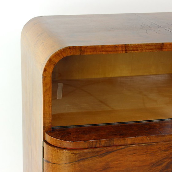 Image 1 of Buffet Art Déco / Bar en noyer, Tchécoslovaquie, années 1930