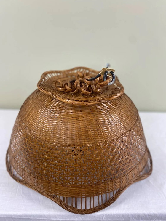 Sospensione vintage in canna – Lampade a sospensione, Wicker, Rattan, Bohemian (photo 17 of 17)