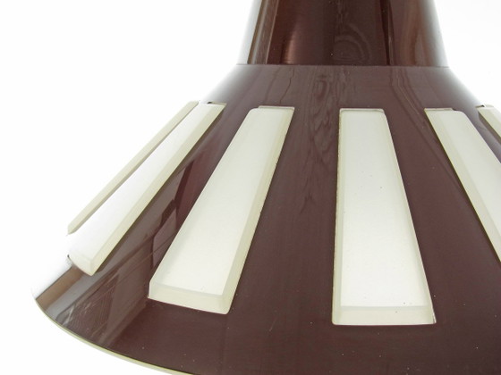 Lampada a Sospensione Vintage UFO Space Age Anni '70 | Marrone Bianco – Lampade a sospensione, Plastica (photo 4 of 9)