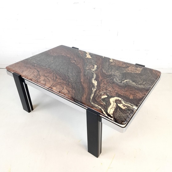 Image 1 of Vintage salontafel Cipollino marmer brutalist jaren 70