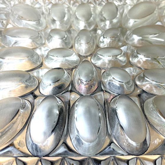 Image 1 of Lampada da soffitto o applique da parete in vetro quadrato di metà secolo, anni '60