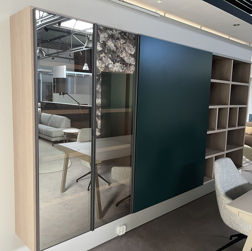 Novamobili TV wall cabinet with display case with LED