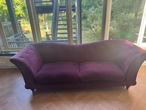 Luxe Kasteelbank paars aubergine velours velvet