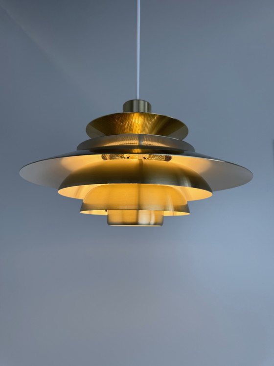 Image 1 of Suspension Jeka « Verona » de Kurt Wiborg – Design d'éclairage danois à plusieurs niveaux (années 1970)