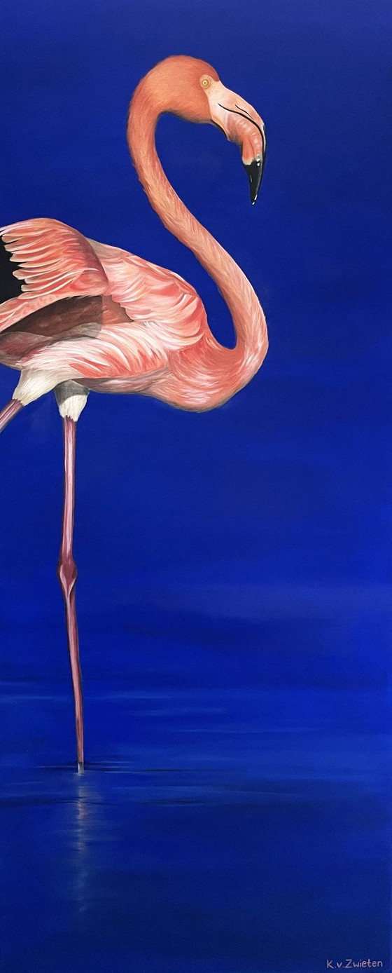 Flamingo Dipinto a olio su tela 50x120 cm – Dipinti e disegni (photo 6 of 6)