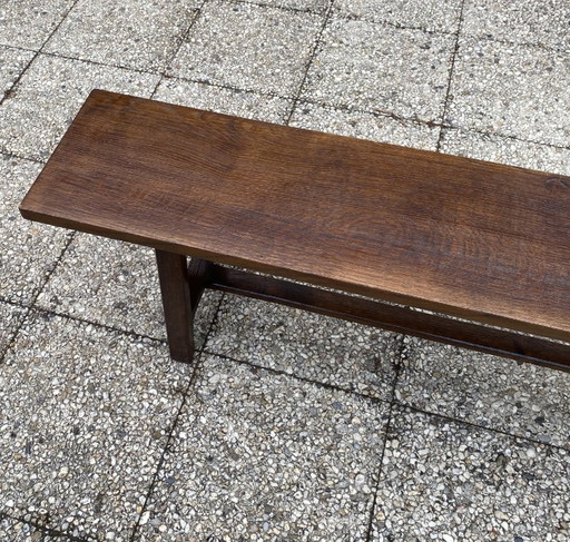 Solid Oak Wood Farmhouse Bench 180cm for Rustic 1950s Farmhouse Table – bankjes (photo 2 of 11)