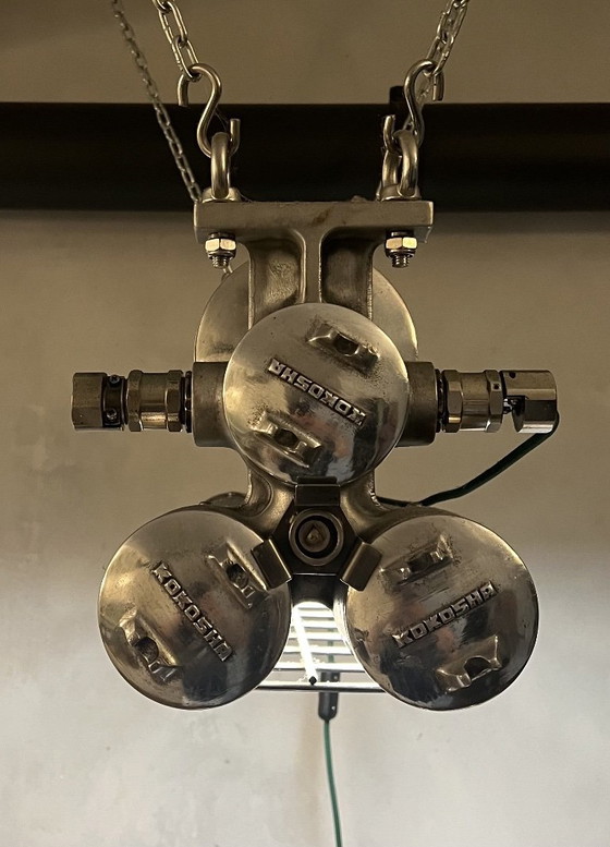 Lampada industriale vintage KOKOSHA Giappone – Restaurata e con nuovo impianto elettrico – Plafoniere (photo 5 of 5)