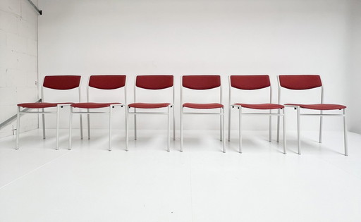 Set of 6 stacking chairs by Gijs van der Sluis, 1970s