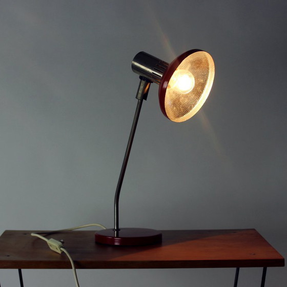 Image 1 of Midcentury Red Table Lamp By Aka Leuchen, Germany 1970s