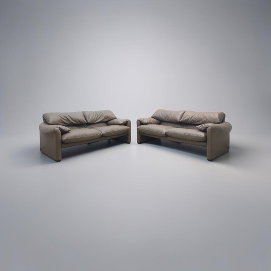 Image 1 of Set Cassina Maralunga, divano in pelle, poltrona in pelle, sedia