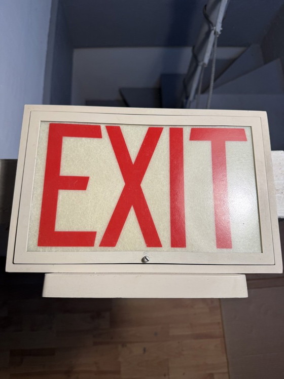Vintage US EXIT Art Deco Loft Memphis Eames Era lamp – Tafellampen, Iron (photo 4 of 8)
