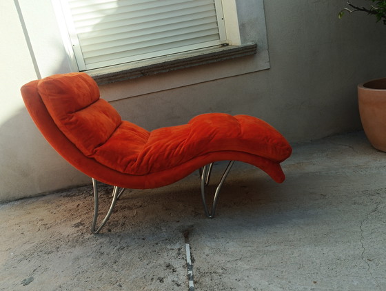 Space Age vintage 1970 Chaise longue – Textile, Velvet (photo 8 of 18)