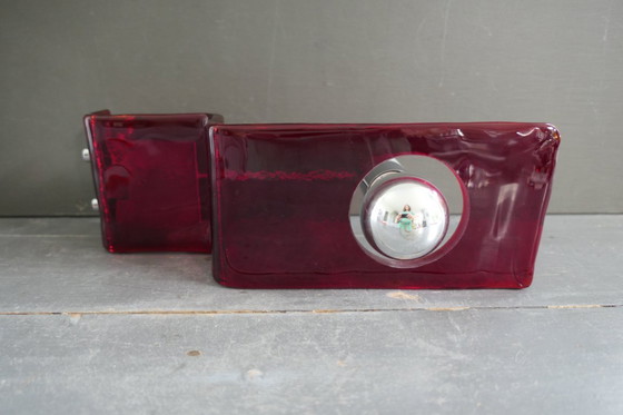 Image 1 of Mazzega Murano Italia aplique cristal rojo