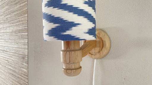 Vintage Solbackens Svarveri wall lamp with new handmade shade