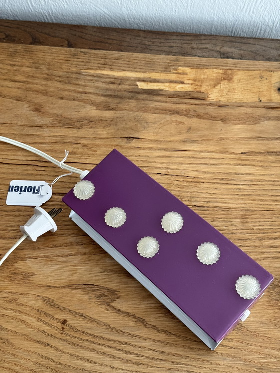 Image 1 of Lampe de chevet vintage violette avec étoiles en plastique, années 1970