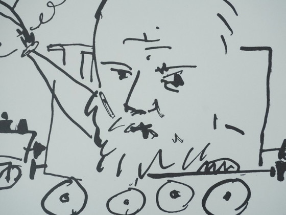 Pablo PICASSO: Il viaggio in treno, Quadricromia firmata – Stampe artistiche, Carta (photo 4 of 8)