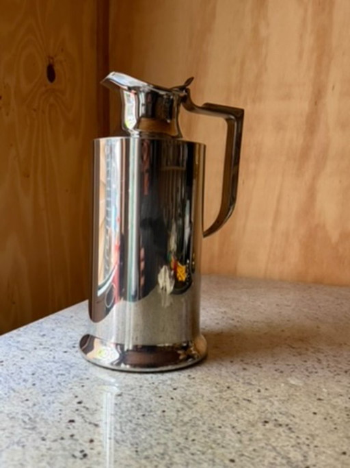 Large Vintage Balzano Laufen Stainless Steel Pitcher | Tall MCM Insulated Carafe | Mirror Polish 18/10 Italian Design |