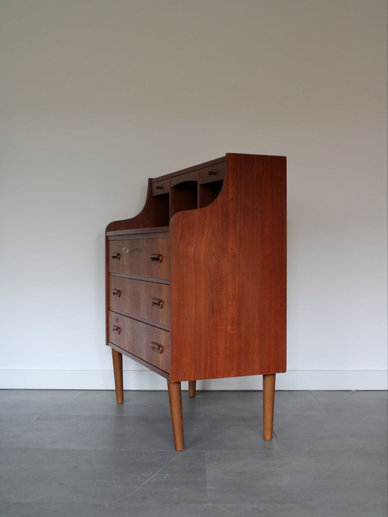 Scrittoio danese vintage in teak, Armadi a muro, Legno, Marrone (foto 7 di 9)