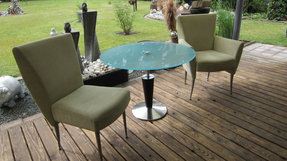 Image 1 of Conjunto de asientos de diseño "Rolf Benz", compuesto por 2 sillas y una mesa. ¡En perfecto estado!