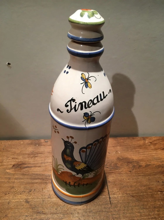 Bottiglia di liquore "Pineau" in terracotta – Bicchieri e caraffe, Porcelain, Vintage (photo 8 of 8)