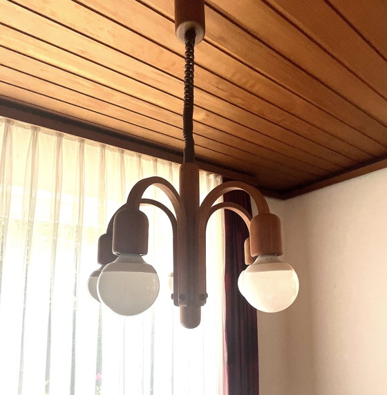 Image 1 of Deckenleuchte Domus Holz 1970er