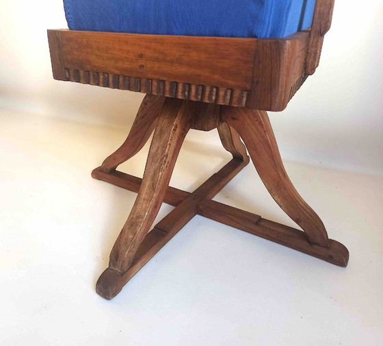 Image 1 of Sedia da barbiere anno 1900 in teak massello