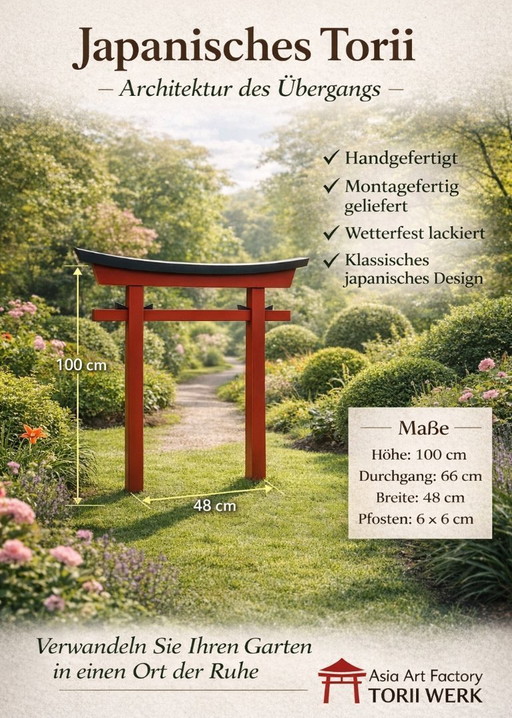 Handgemaakte Japanse tuinpoort (torii) van hout – model Torii 021 nieuw