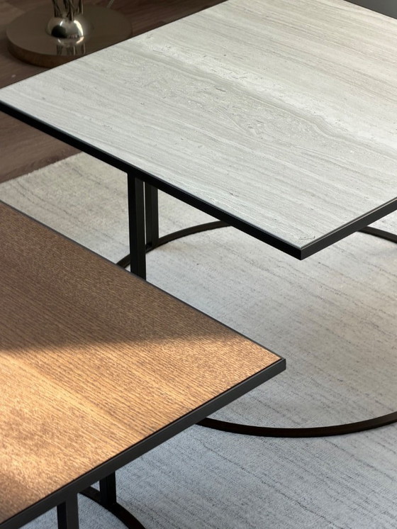 Image 1 of Leolux Prismo Couchtisch-Set Holz/Keramik (2 Tische)