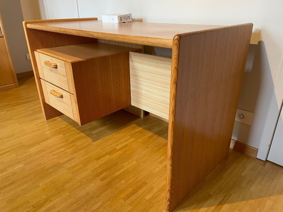 Image 1 of Vintage wooden desk with chest of drawers – Scandinavian design