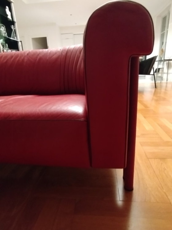 Image 1 of 2-seater sofa and leather armchair (sold together or separately)