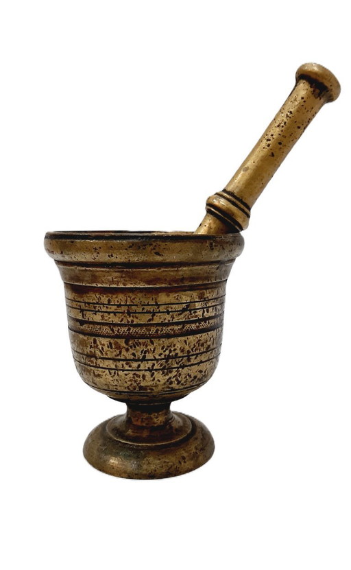 Antique Brass Mortar and Pestle