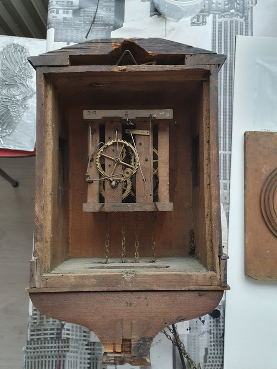 Image 1 of Antieke Franse wandklok - 1897 - houten uurwerk