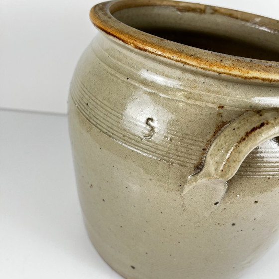 Antigua olla de confit de gres, color gris, 1900 – Macetas, Cerámica (photo 5 of 11)