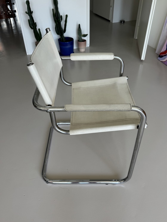 Chaise vintage Bauhaus Buisa avec cadre – Chaises de salle à manger, Chrome, Leather (photo 2 of 5)