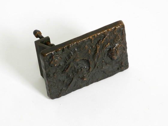 Image 1 of Maniglia a spinta brutalista in bronzo massiccio e pesante degli anni '70 di Alpan Germania