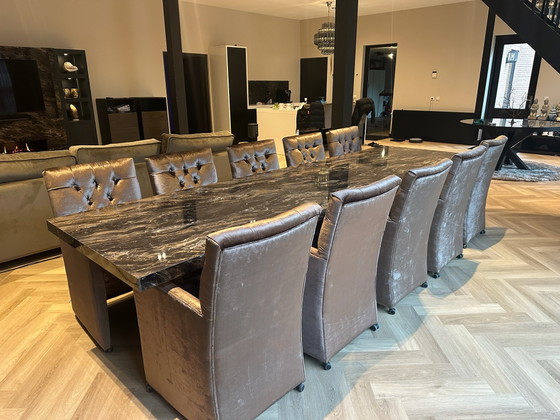 Set da pranzo di lusso Driehoek Meubelen: XL
Tavolo + 10 sedie capitonné, Legno, Marrone (foto 4 di 15)