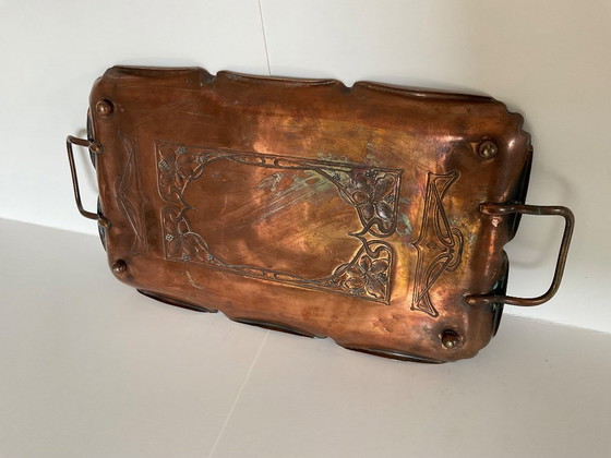 Image 1 of Art Nouveau dienblad rond 1910 WMF
