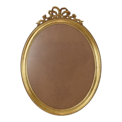 Classic Oval Gold Frame with Bow Ornament 63cm – lijsten, Glass, Plastic
