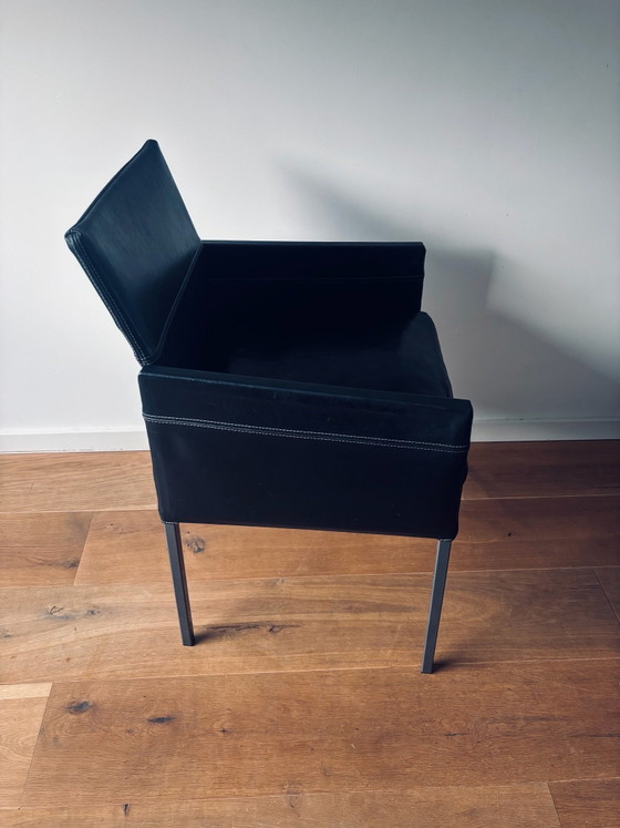 4x KFF Texas Sedie da pranzo – pelle nera con gambe in acciaio inossidabile – Metallo (photo 10 of 15)