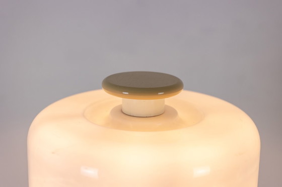 Image 1 of Ettore Sottsass. Floor lamp in white and beige lacquered wood. 1980s-90s