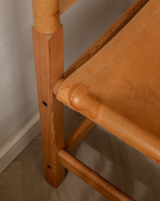 Image 1 of Vintage Kotka Dining Chairs by Tomas Jelinek for IKEA, Pine & Saddle Leather Safari Chairs, 1980s, Set of 6
